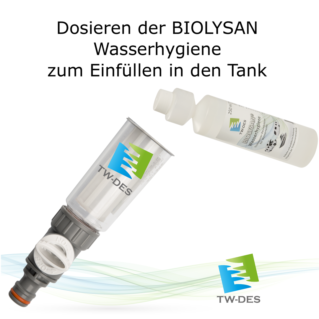 Hygiene-Set Befüllfilter Economy und BIOLYSAN Wasserhygiene 250ml